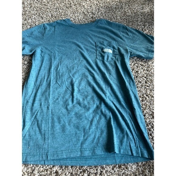 The North Face Mens Small Heathered Teal Blue Short Sleeve Pocket T-Shirt - Picture 1 of 3